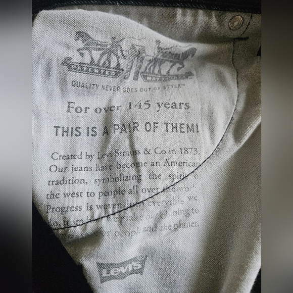 Levis 550 Relaxed Fit Black Denim Jeans Mens 44x32 - Picture 4 of 5